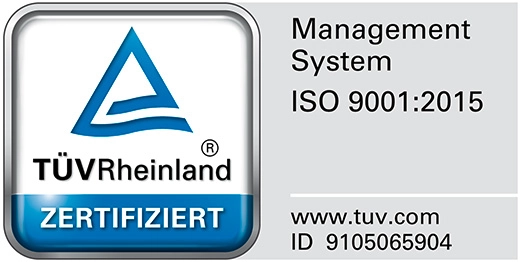 Zertifiziert vom TÜV Rheinland nach ISO 9001:2015
